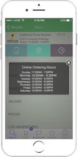 Ordering Hours Snap Finger 425 Offline services Pros: A lot of content, most all restaurants menus