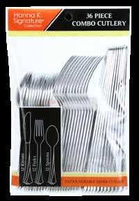 BOXED HIGH COUNT 81764 Polished Silver Cutlery Combo 36 Each: Knives,