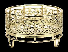 DECORATIVE PAN HOLDERS Polished Gold 15300 Decorative Pan Holder, Half