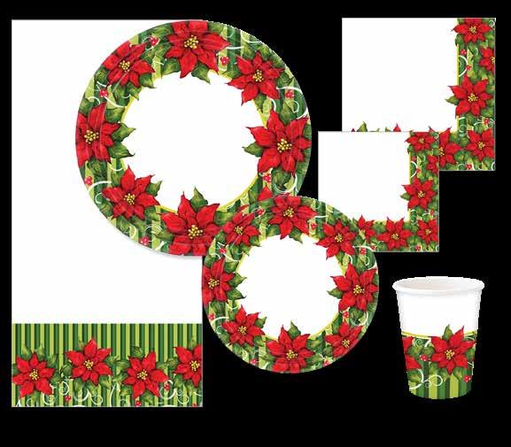 & OCCASIONS ROUND PAPER ENSEMBLES POINSETTIA WREATH 99310 10 Round Plate Case/ 36 Unit/ 8 99312 10 Round Plate Case/ 36 Unit/ 18 99370 7 Round Plate