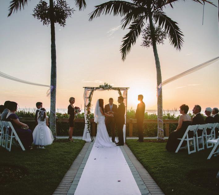 CEREMONY Included in all Ceremony Packages Wedding Officiant to Perform Customized Ceremony Ceremony Coordination White Padded Chairs Outdoor Arch or Chuppa with Flowers