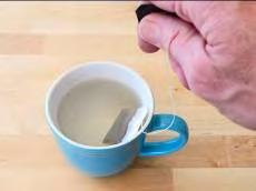 and......open the tea bag (), put the bag in the hot water (3) and.