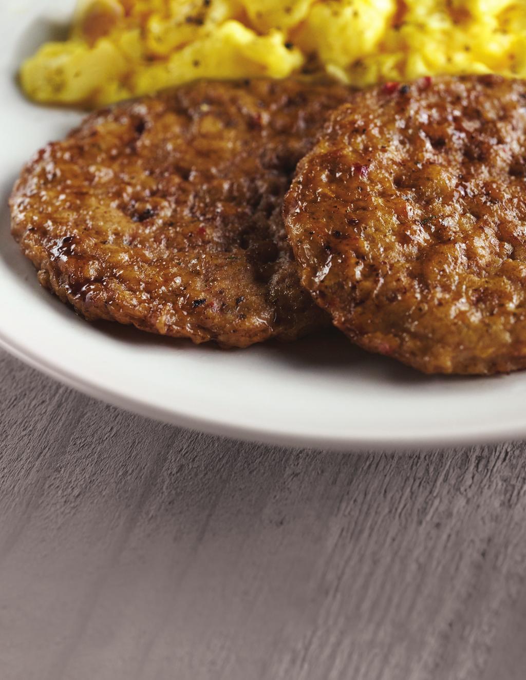 3 Fully Cooked Pork Formed Patties Serve the best with Jimmy Dean Breakfast Sausage.