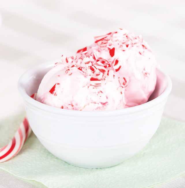 DESSERTS VANILLA PEPPERMINT ICE CREAM PREP: 10 MINUTES FREEZE: 8 HOURS + 15 MINUTES 3 HOURS CONTAINER: 72-OUNCE TOTAL CRUSHING PITCHER MAKES: 6 SERVINGS 2 cups heavy cream 1 cup evaporated milk 10