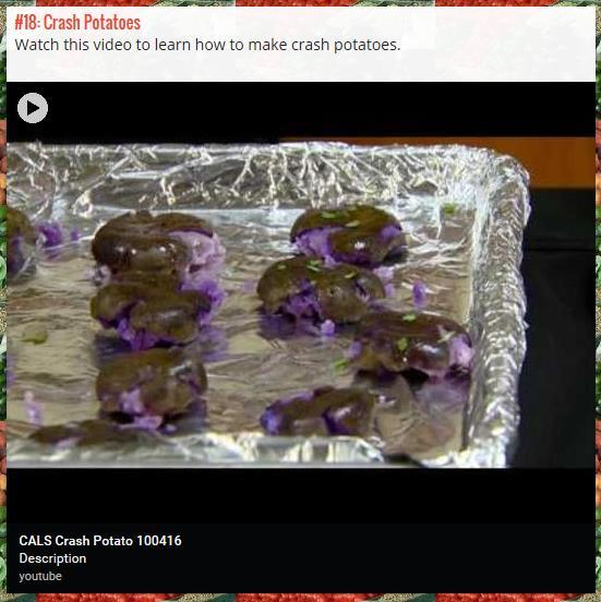 #18: Watch this video to learn how to make Purple Crash Potatoes.