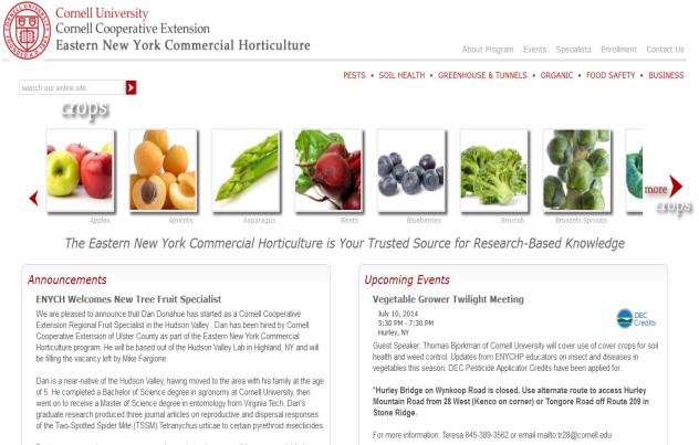 P A G E 10 Eastern NY Commercial Horticulture Website For on-line class registrations, announcements, older issues of our newsletters, and more, please visit the ENYCHP s website at http:// enych.cce.