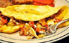 Turkey, Apple and Goat Cheese Omelet Meals that are filled with protein and fat, like this omelet, help to curb between-meal cravings.