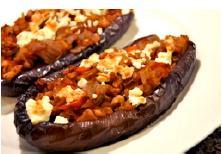 Roasted & Stuffed Eggplant Roasted veggies are low in calories and high in fiber, making them the perfect diet food. This dish will fill you up without adding too many calories to your daily tally.