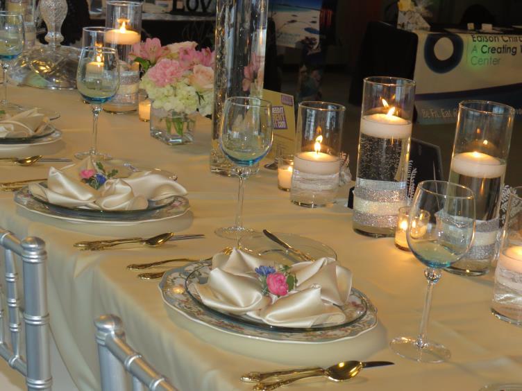 Table covers for Bridal, Gift, Cake, Registration, and all food tables Square Mirror Centerpiece