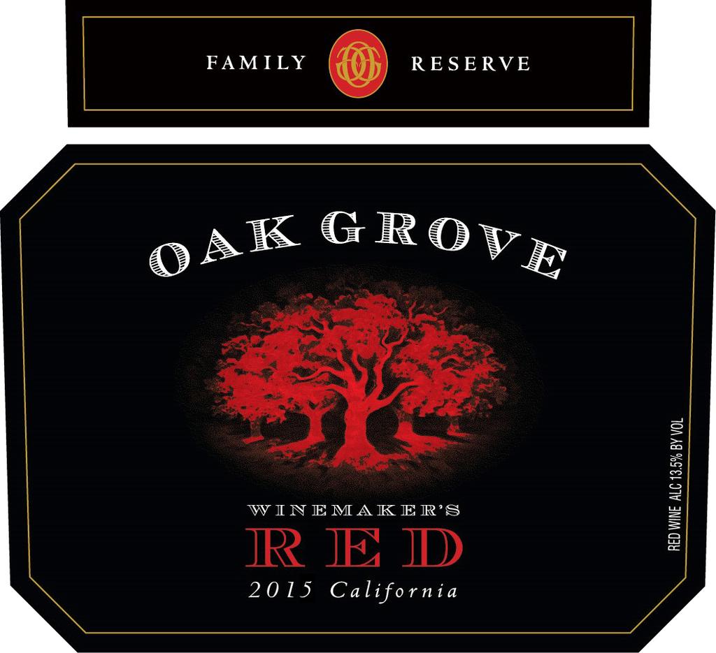 5% 5,000 cases The Oak Grove Winemaker s Red is a luscious blend of Zinfandel, Cabernet Sauvignon and Petite Sirah from select