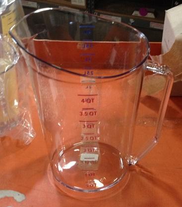 MEASURING CUP CLEAR 4 QUARTS (CMS# 4100) Suggested Uses: Used to measure the volume of