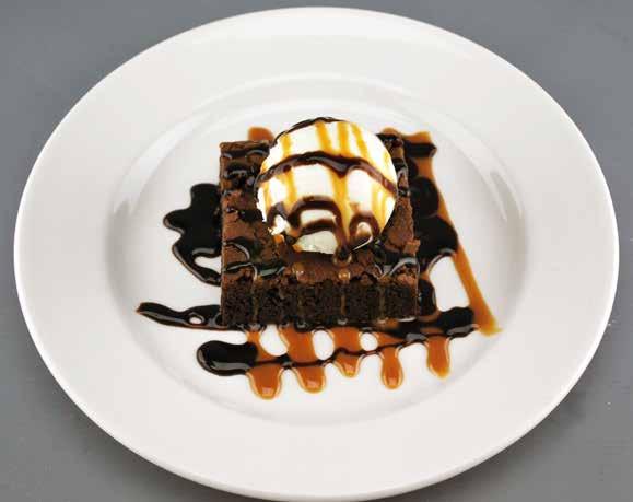 Warm Chocolate Brownie You ll need: Starter Plate Chocolate Brownie Vanilla Ice Cream Chocolate Sauce Salted Caramel Sauce 90g 1 Scoop 20g 20g 1.