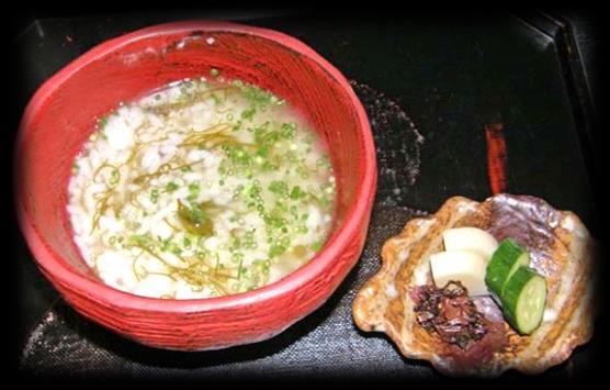 止肴 (Tome-zakana):a last dish before Shokuji のれそれ生姜酢 (Noresore shoga-zu)