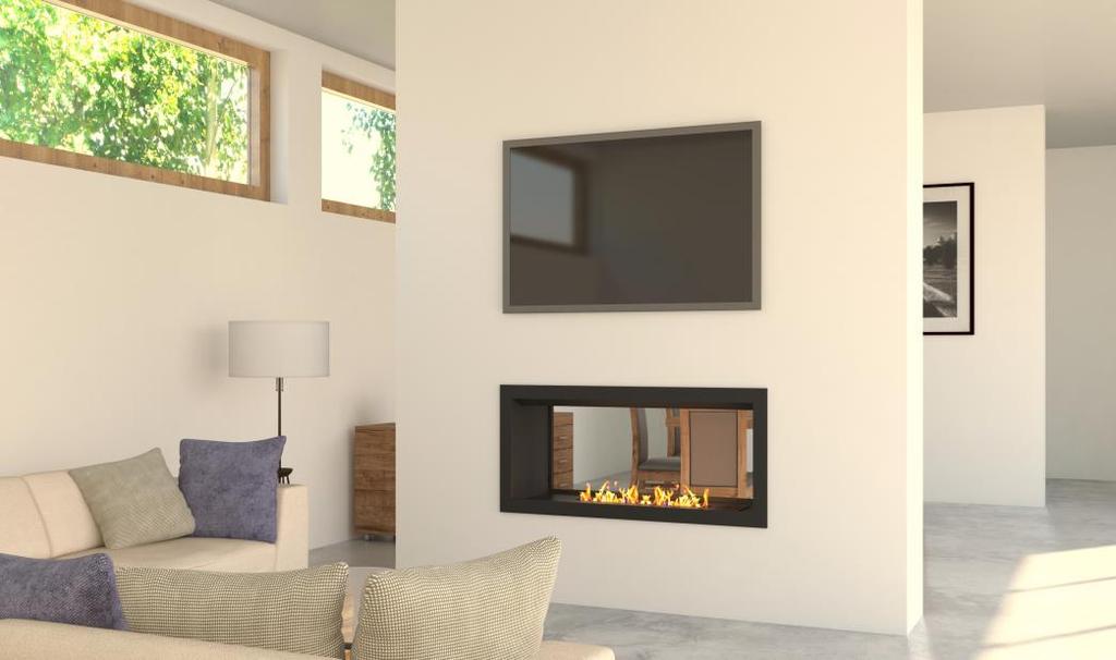 27 28 Gas Double Sided Firebox Bio Double Sided Firebox No chimney required and certified by the LPGSA Various