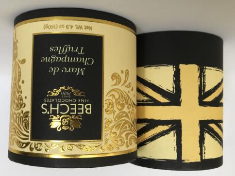depicting the Union Jack and a gold foiled Beech s logo.