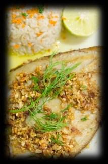 Herb Inspired Recipes Garlic and Herb Fish Fillets 1 Tbsp. water ½ tsp. minced garlic 1 tsp. orange peel, grated 2 Tbsp. fresh parsley 1 ½ tsp. fresh rosemary 16 oz. fish fillets ¾ tsp.