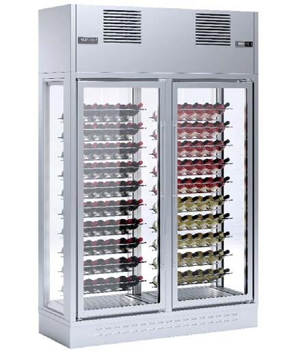 Efficient ventilated refrigeration system to achieve a uniform temperature inside. Operating temperature ranges from 5ºC to 18ºC. Remote condensing unit is available as an option.