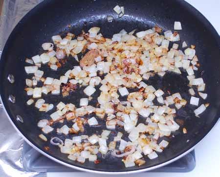 8 Sauté the onion (and shallot) until tender and golden, about 10 minutes, reducing the