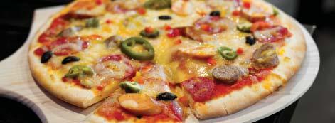 PIZZAS 12 inch thin crust pizzas available in your choice of tomato or white base MICHAEL S SIGNATURE PIZZA $30 Minced beef patty, onions, bell peppers, jalapeños, and olives.