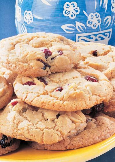 cranberry chip cookies The combination of tart cranberries, sweet white chocolate chips and earthy unsalted peanuts makes this a fabulous-tasting cookie.