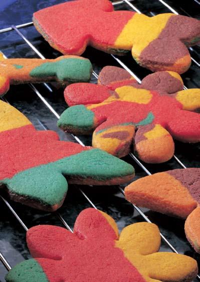 paintbox cookies Every cookie looks different in this recipe. Choose different colours to suit the occasion. You can play with the number of ropes you use at one time.