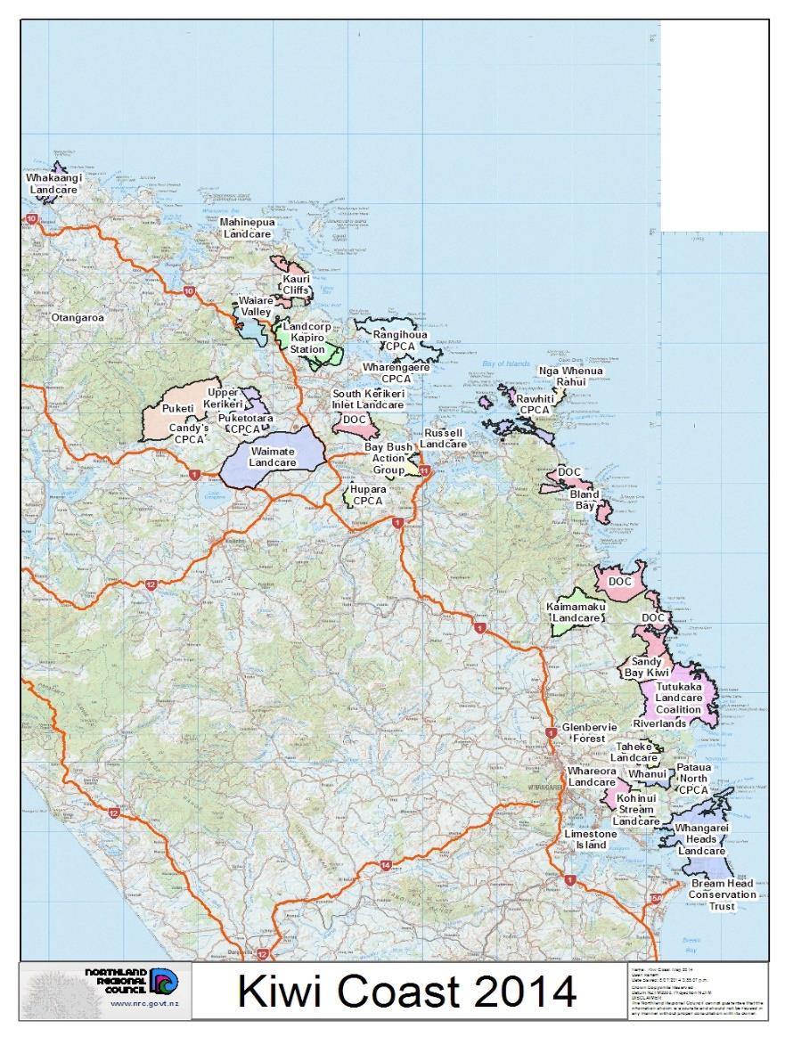 Map 1: 32 groups had linked into Kiwi Coast at