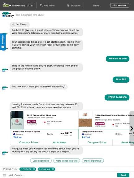 12 11 Chat with Casey, Wine-Searcher s chatbot harnesses the power of AI to find the perfect wine in a way that no one