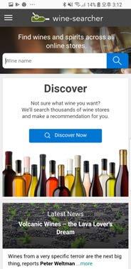 12 Discover on the home page will recommend the top scoring wines at the best price based on your location.