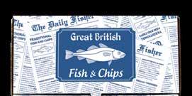 GREAT BRITISH Fish & Chips Packaging * Traditional Design * Distinctive logo * 50mm deep *