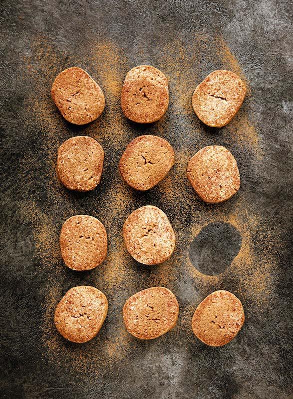 DESSERT - ALMOND SPICE COOKIES MAKES: 12 cookies PREP TIME: 10 minutes plus 30 minutes to 24 hours refrigeration time COOKING TIME: 10 minutes 2 1 2 cups almond flour 2 tablespoons coconut flour 1 2