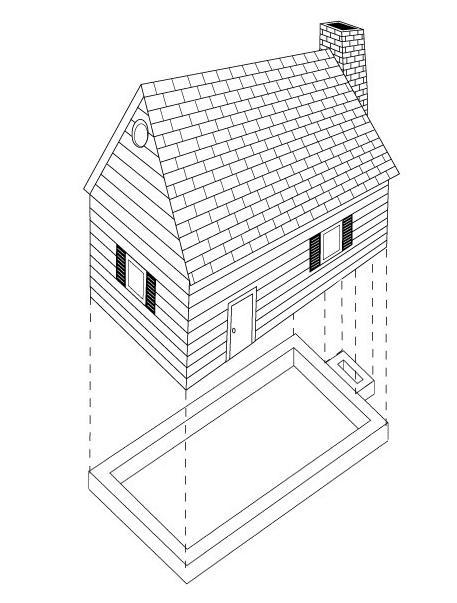 modern house  plank house  tipi