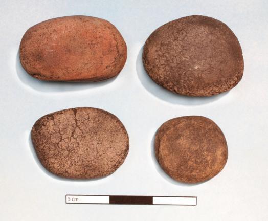 Archaeologists use mild acids (such as vinegar) to wash these grinding stones and collect microscopic plant remains known as pollen.