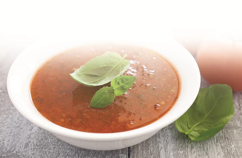 Tomato & Basil Soup Serves : 4 Prep & Cooking time : 45 minutes 1 Onion, diced 1 Carrot, diced 2 Celery,diced 1 tsp Himalayan Salt 2 tins Whole Peeled Tomatoes Small handful of Basil 2 cloves garlic