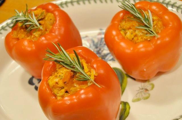 Turkey-------- Stuffed Bell Peppers Eating healthy does not have to be boring! These turkey stuffed bell peppers are the perfect meal for those days when you re just sick and tired of eating healthy.