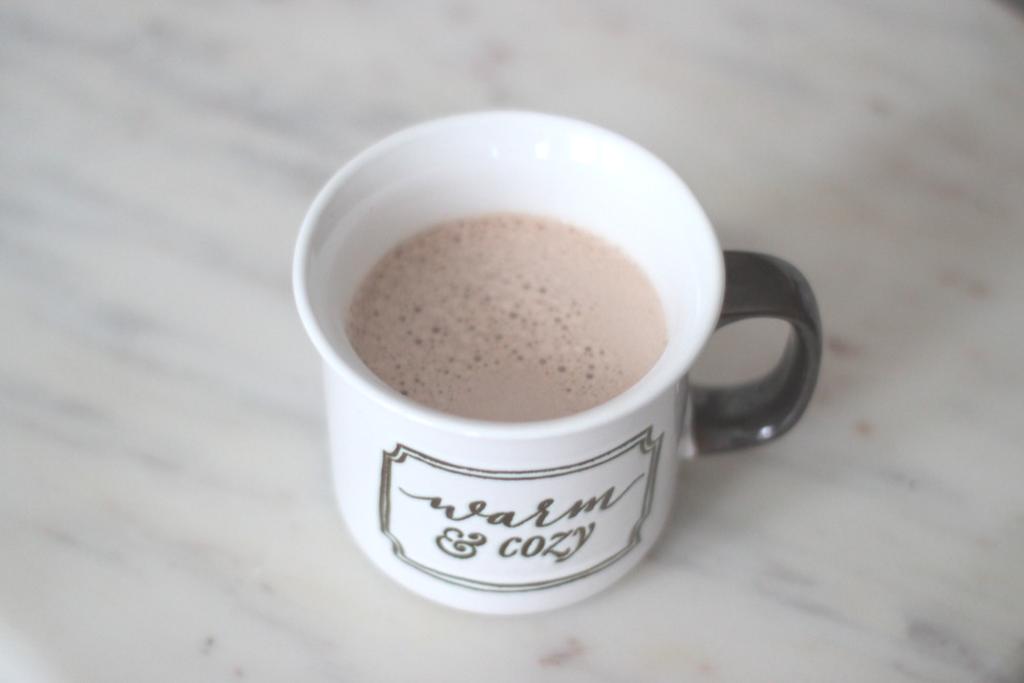 hot cocoa 8 ounces boiling water 1/4 cup coconut milk 1 tablespoon MCT oil 1 tablespoon unsalted butter or ghee 1 scoop collagen peptides 2-3 teaspoon cocoa powder 5 drops stevia (add more for a