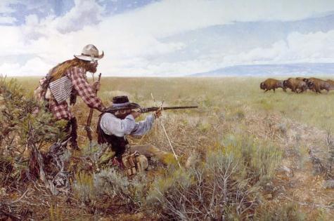 Hunters killed buffalo for their hides