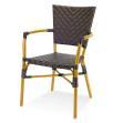 00 PRAUG-SC-2408-163-SLV-TEK Silver Frame with Teak Color Slats 213 PRAUG-SC-2408-172-BLK-ESP Black Frame with Espresso Wicker 68 Bristol Bar Side Chair