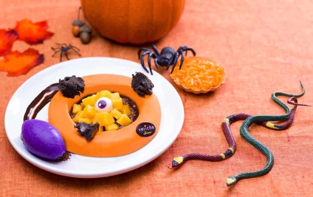 HALLOWEEN 2017 SPOOKY EYE by Philippe Kotzky INGREDIENTS (ORANGE MARMALADE) 5 oranges water 125% of sugar (from the weight of the oranges) SQ orange colours 1. Use a fork to pierce the orange. 2. Blanch and cool down (Repeat 2 times with fresh water).