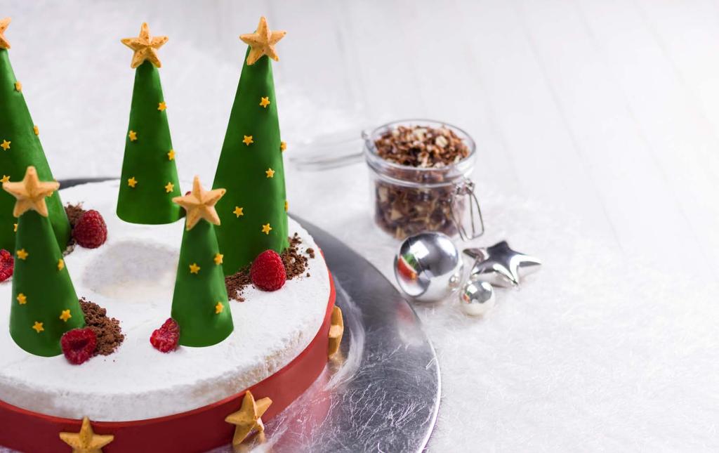 CHRISTMAS 2017 CHRISTMAS CELEBRATION CAKE by Paul Gardin FOR A RING OF 18 CM. RING INCLUSION: 8 CM. INGREDIENTS (ALMOND DACQUOISE ) 210 g almond powder 230 g icing sugar 230 g egg whites 37.