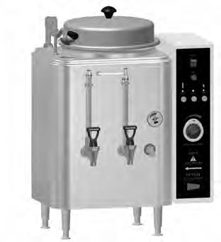 Coffee Urns FE75N Coffee Urn Features: FE Coffee Urns Adjustable By-Pass and Automatic Agitators CL Coffee Urns Push-Button Agitators, Electro Mechanical Timers, No By-Pass ¼" Water Line required on