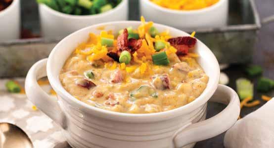 only $ 2.78 per serving* Wahoo! Sausage Corn Chowder 8 ounces smoked sausage, sliced, slices quartered 1 poblano chile pepper, chopped 4 cups frozen potatoes O Brien 2 tablespoons Wahoo!
