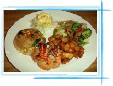 HIBACHI DINNERS ENTREES ( served with vegetable fried rice & vegetables ) ( includes soup and salad ) H1. VEGETABLE DINNER 13.95 H2. TERIYAKI CHICKEN 17.95 H3. HIBACHI SHRIMP 21.95 H4.