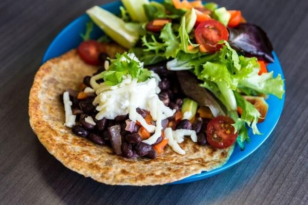Crispy Black Bean Tostadas These make a great quick meal! Experiment with different fillings such as roasted sweet potatoes and sautéed apple slices, or shredded carrots and purple cabbage.