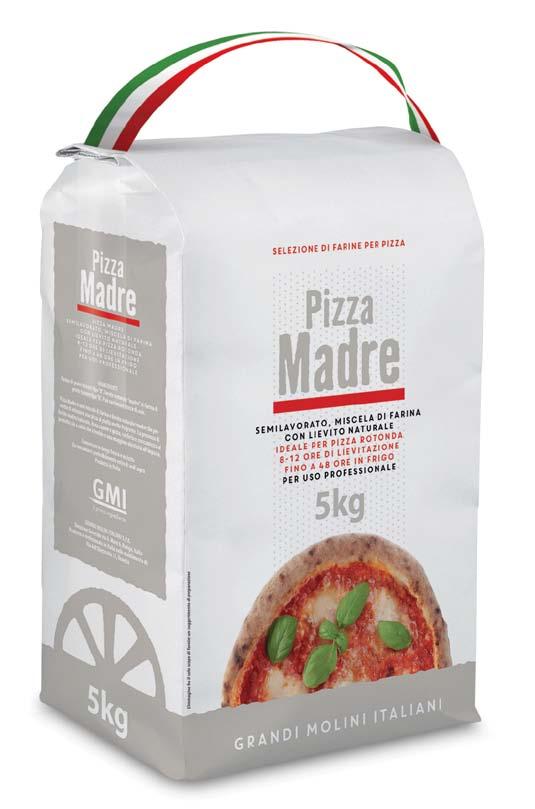 Pizza Madre mix of flour AND NATURAL YEAST for thin traditional pizza 8-12 hours ROOM TEPERATURE Up to 48 hours in the refrigerator IngredientS Wheat flour type 0, natural yeast of wheat flour type 0