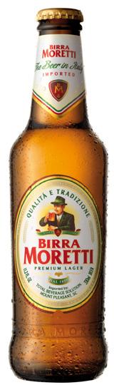 The best raw materials are used to make Birra Moretti, as well as a special blend of high quality hops that gives it a unique taste