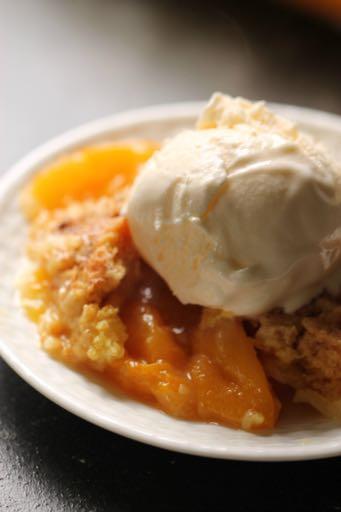 SMALLER FAMILY- PEACH COBBLER DUMP CAKE D E S S E R T Serves: 6 Prep Time: 5 Minutes Cook Time: 45 Minutes 1 (16 ounce) can peaches in heavy syrup (undrained) 1/2 (15.