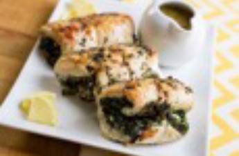 Feta-Stuffed Chicken Prep time: 10 minutes, Cook time: 35-40 minutes, Yield: 4 servings, Serving size: 1 breast Ingredients: 4 (4-ounce) boneless, skinless chicken breasts (1 pound). teaspoon salt.