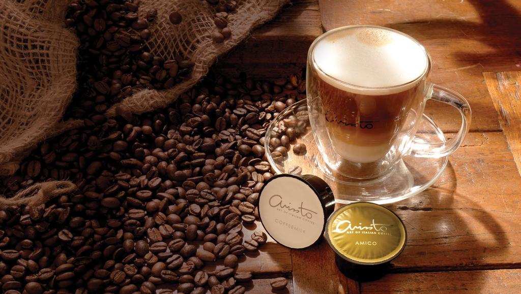 BY AMICO & MILK Brew 1 coffee capsule and 1 milk capsule for a cup of cappuccino that comes with perfectly
