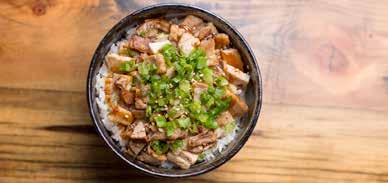50 (HALF SIZE) 5.50 焼豚丼 Slow Cooked Breast Chicken or Pork Belly on Rice.