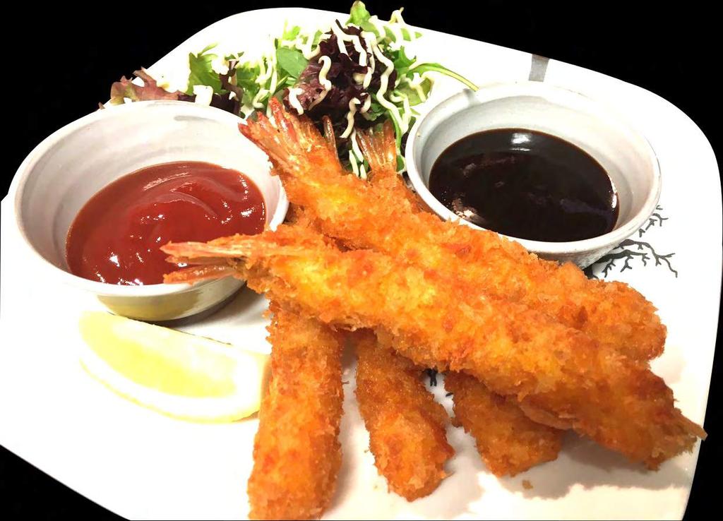 Aji Fry Deep fried Horse Mackerel with salad and